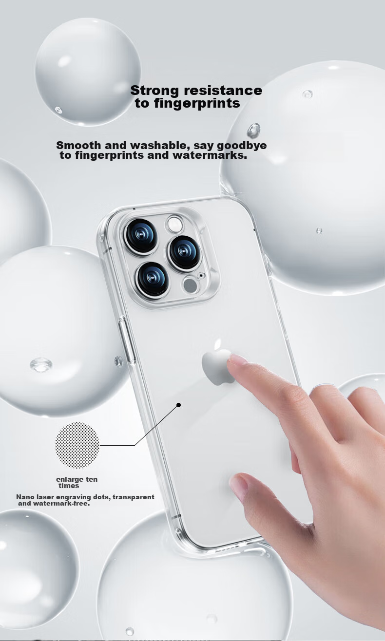 Чехол ALittleFlower для iPhone 16 Pro Max, ультратонкий, противоударный, прозрачный, с защитой камеры, простой стиль