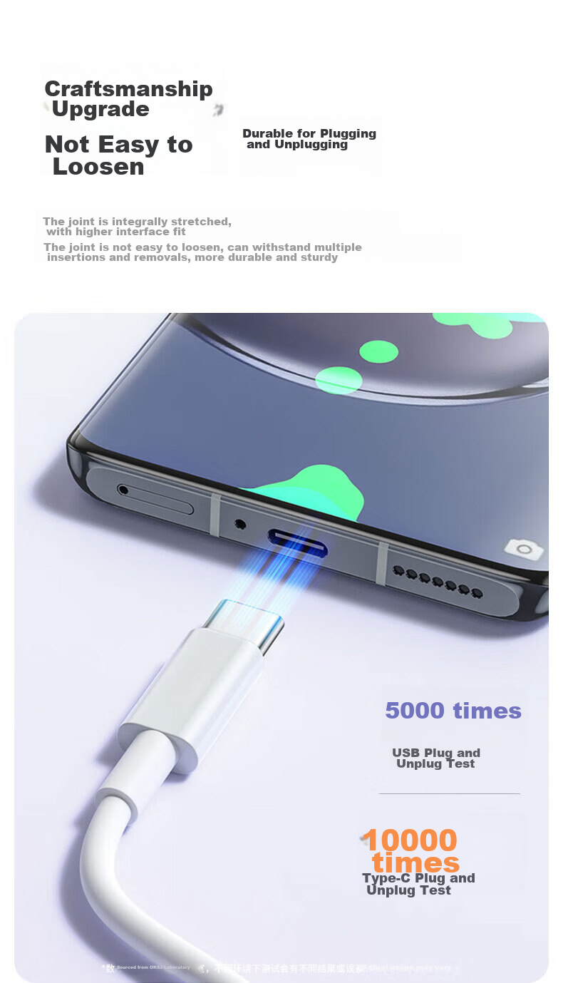 Кабель OKSJ Type-C, супербыстрая зарядка 6A, 66W/100W, для Huawei Honor Xiaomi Pura80/Mate70/60Pro/P50/40p30, 2 шт.