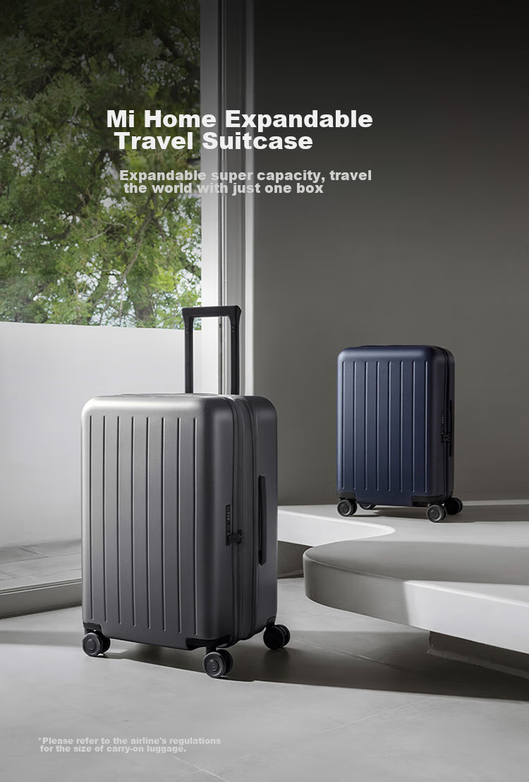 Чемодан Xiaomi Mijia Luggage, 24-дюймовый расширяемый, с поворотными колесами, дорожный чемодан для мужчин и женщин, большой вместимости, с кодовым замком, синий