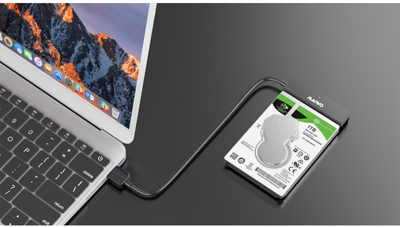 Кабель-адаптер MAIWO K104A для 2.5-дюймовых SATA HDD/SSD, USB 3.0, черный