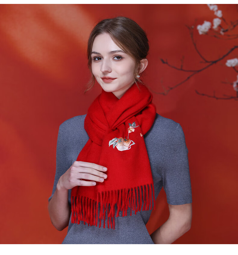 Шарф Hangsi Fu из 100% кашемира с вышивкой, женский, зимний, осенний, для улицы, повседневный, для путешествий, подарок женщине