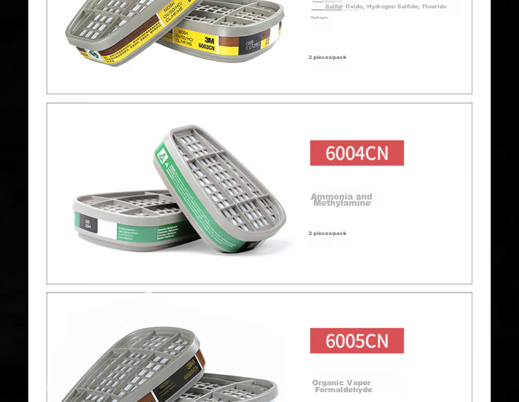 3M 6001CN Фильтр-картридж для газовой маски, защита от органических газов, 2 шт.