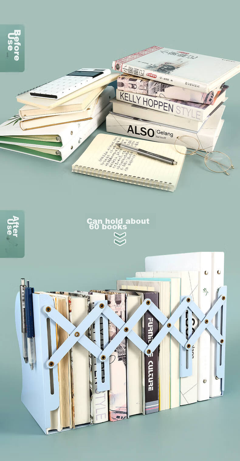 Настольные подставки для книг M&G ABS917C522, телескопические, металлические, 50 см, цвет небесно-голубой