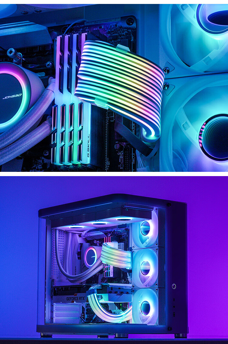Кабель-удлинитель для видеокарты JONSBO Rainbow Bridge DY-2, 3x 8pin, ARGB подсветка, синхронизация 5V