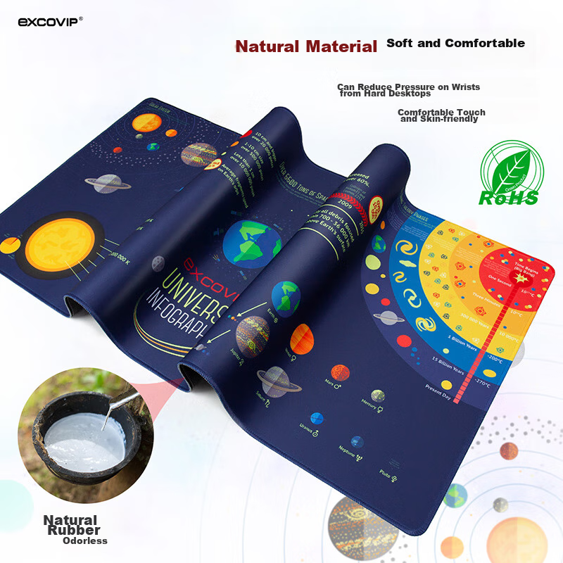 Игровой коврик для мыши EXCO Universe Planet, большой размер 700x300 мм, нескользящий, износостойкий, 0070