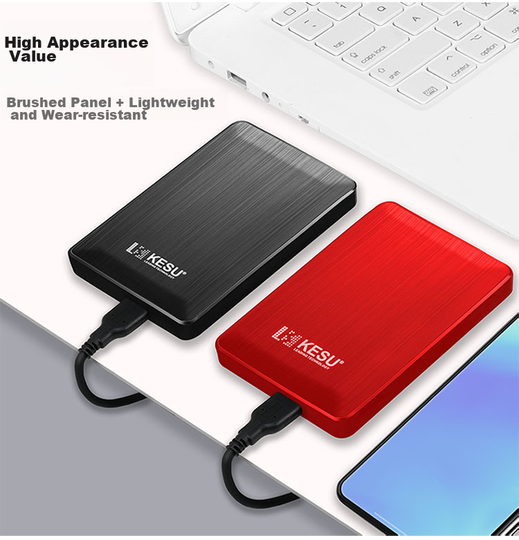 Портативный внешний жесткий диск KESU, 500 ГБ, USB 3.0, стильный черный, 2,5 дюйма, для резервного копирования файлов и фотографий, внешний накопитель