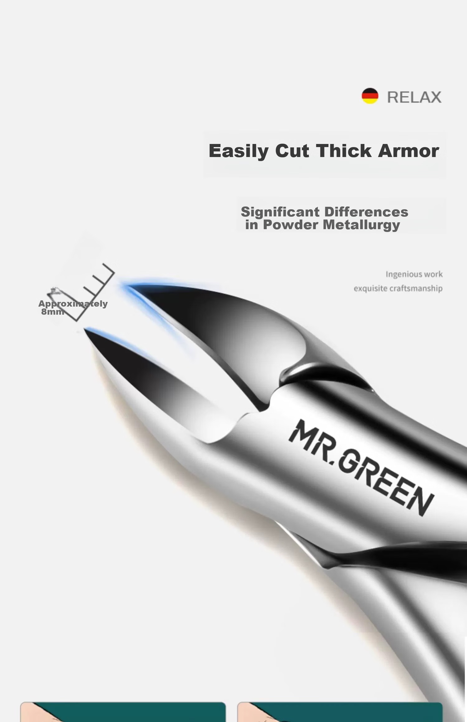 Кусачки для вросших ногтей MR.GREEN Mr-1036, немецкие, для педикюра, из нержавеющей стали