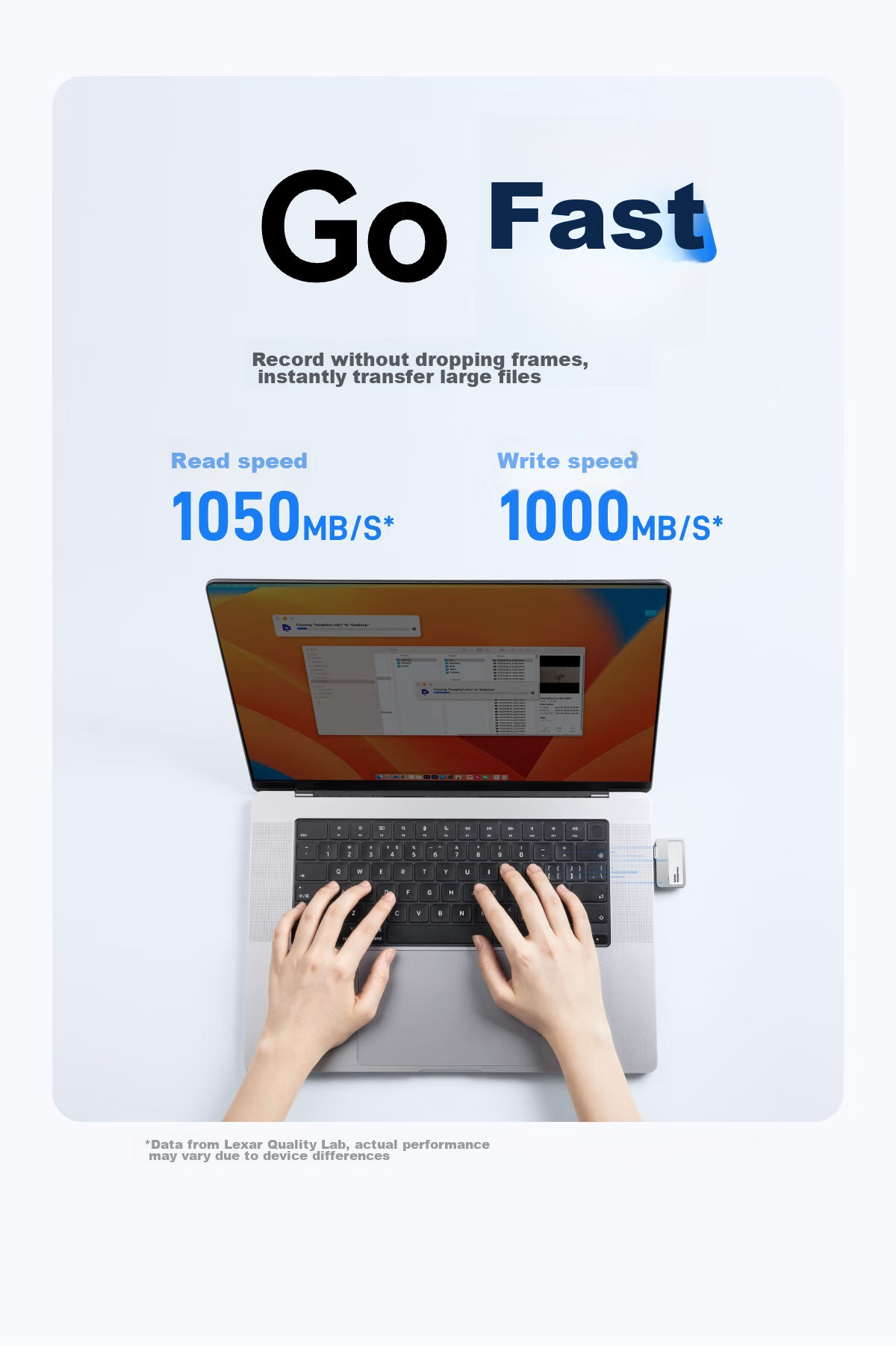 Портативный SSD-накопитель Lexar Professional GO 1 ТБ Type-C USB 3.2
