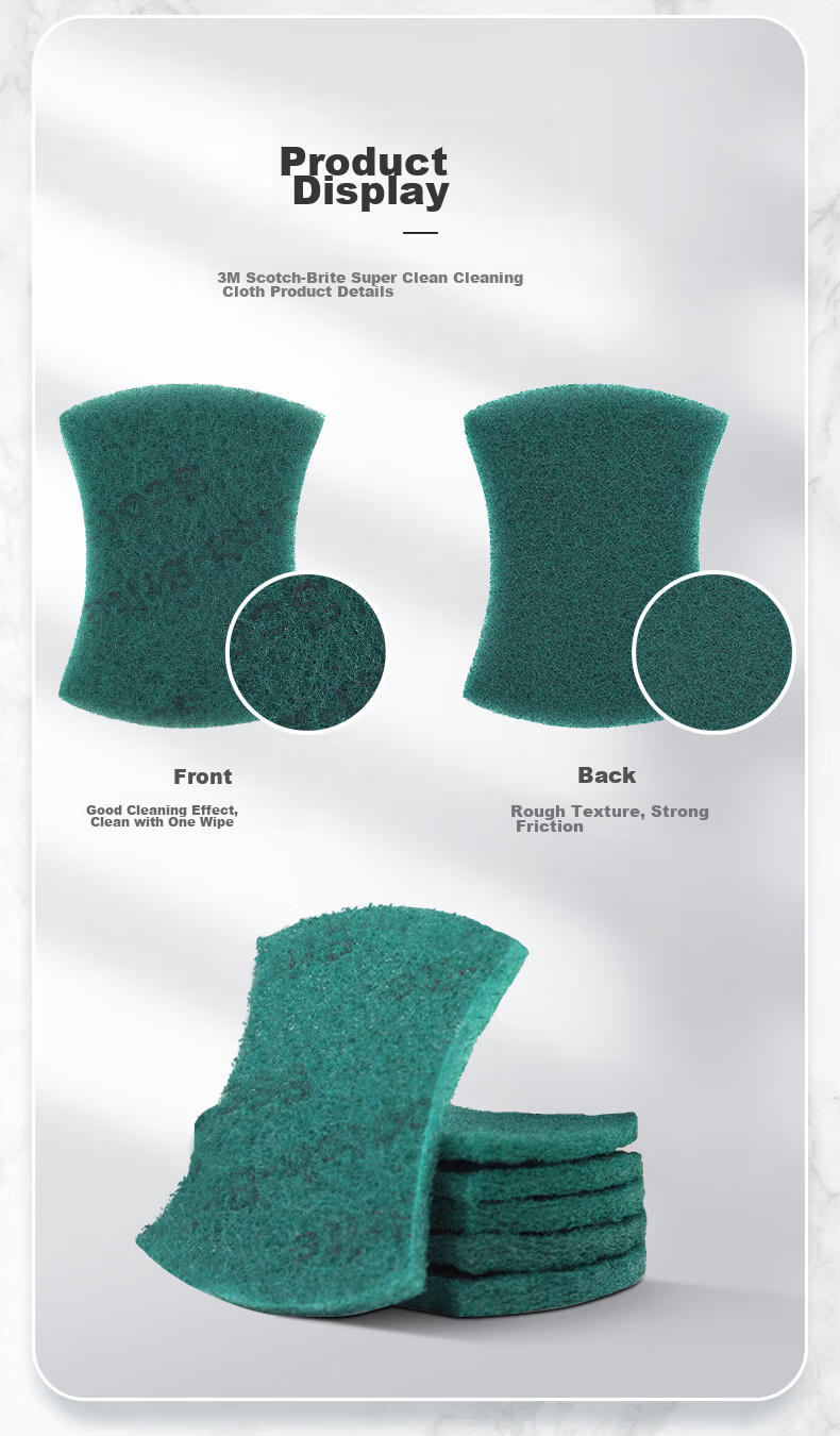3M Scotch-Brite 6105 Губка для мытья посуды, 5 шт., универсальная, для удаления жира, ультрачистая, с абразивной губкой