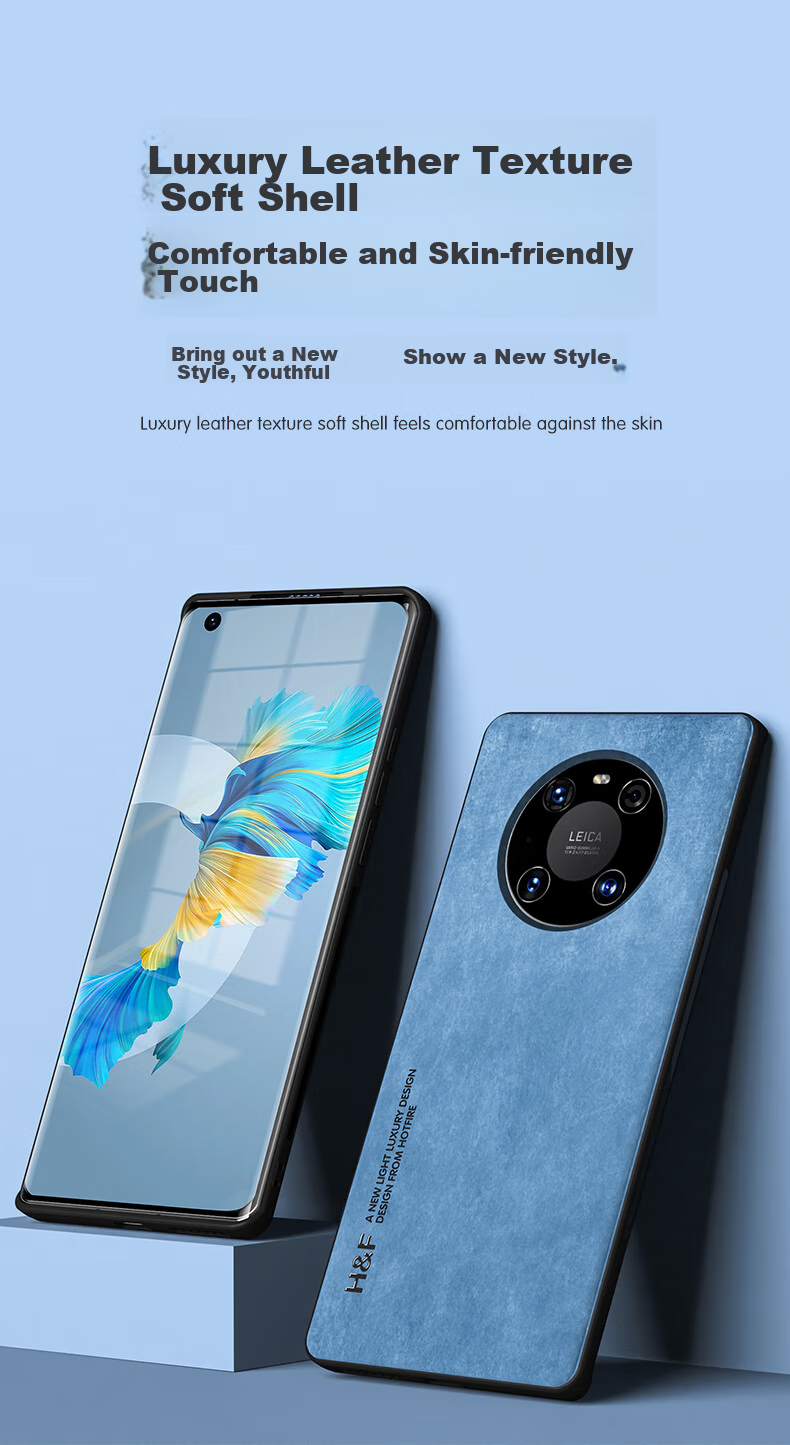 Противоударный чехол HotFire для Huawei Mate40/Mate40E, кожаный, матовый, защита камеры, простой стиль, дымчато-серый