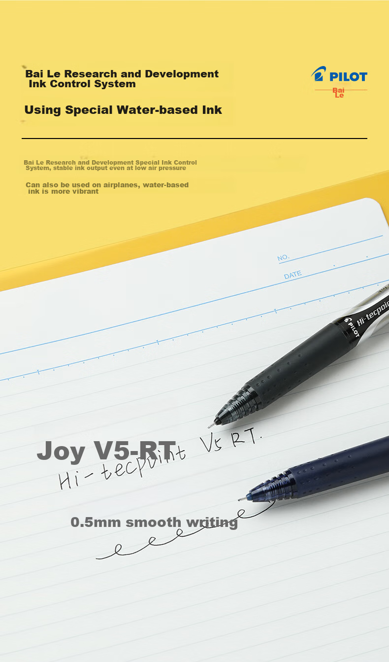 PILOT BXRT-V5 Retractable Black Gel Pen, Signature Pen, Water-Based Ink, 0.5mm, for Students, Rollerball Pen, Stationery Set, Office Supplies, Exam Writing Pen, 12-Pack