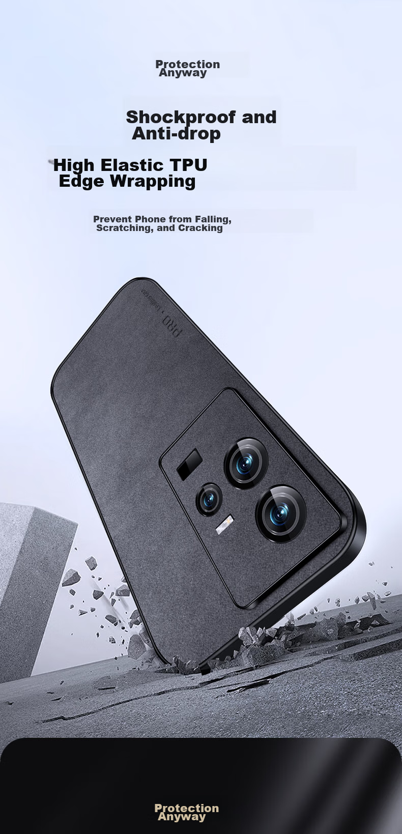 Чехол для телефона Shangsu для IQOO 11 Vivo IQOO 11, защитный чехол, противоударный, с полной защитой камеры, мягкий чехол, простой роскошный чехол из овечьей кожи для женщин и мужчин, кожаный чехол серого цвета