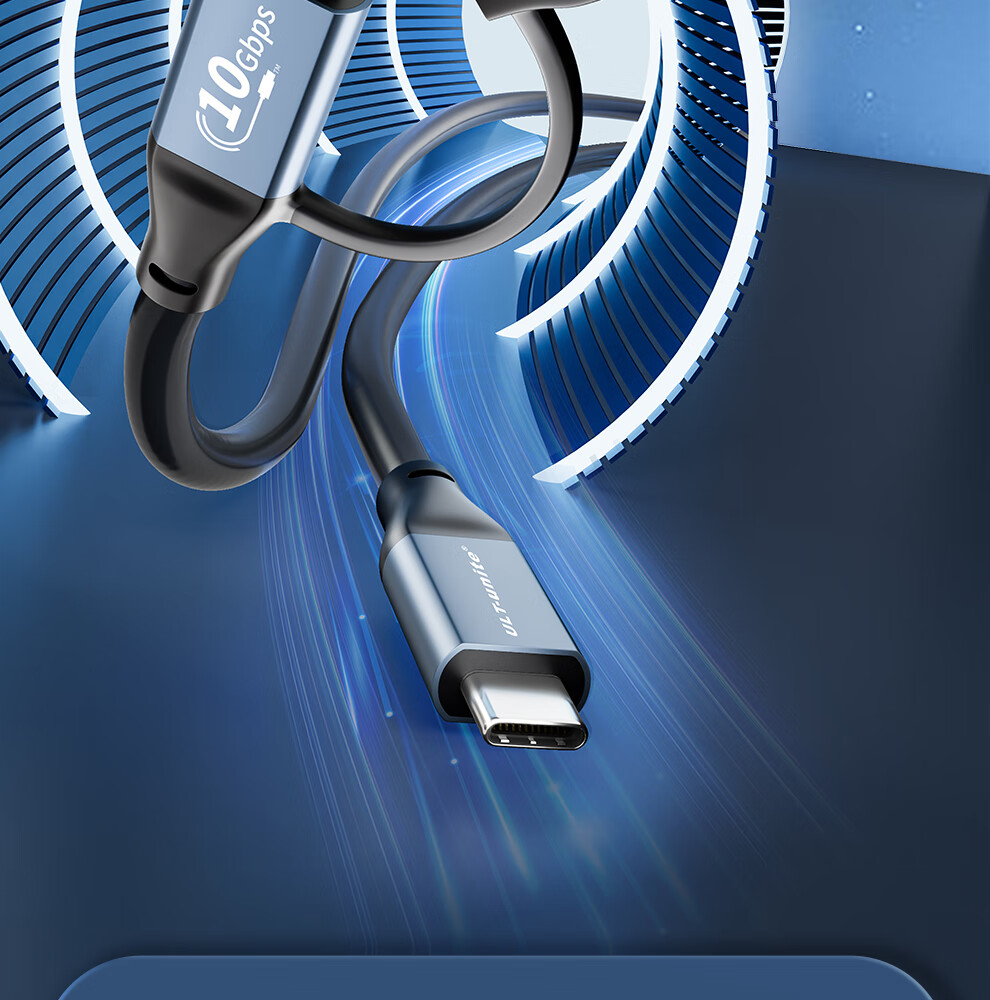 Кабель ULT-unite Type-C/USB 2-в-1, 10 Гбит/с, PD 100 Вт, 4K@60Hz, 0.2 м