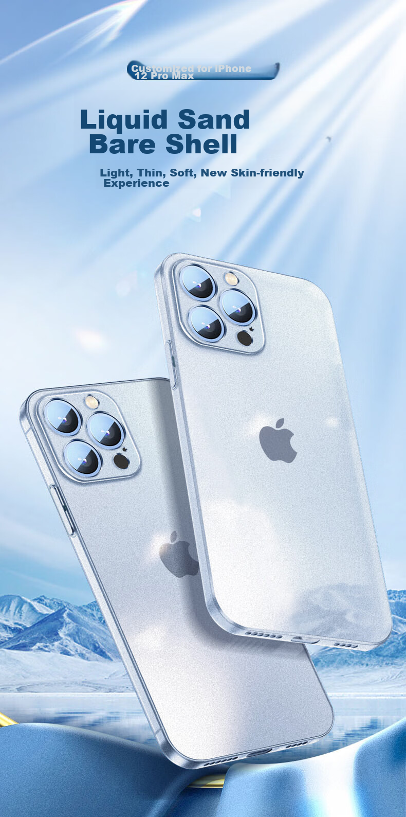 Чехол NEYAA для Apple iPhone 12 Pro Max, ультратонкий, прозрачный, матовый, противоударный, с защитой камеры, черный