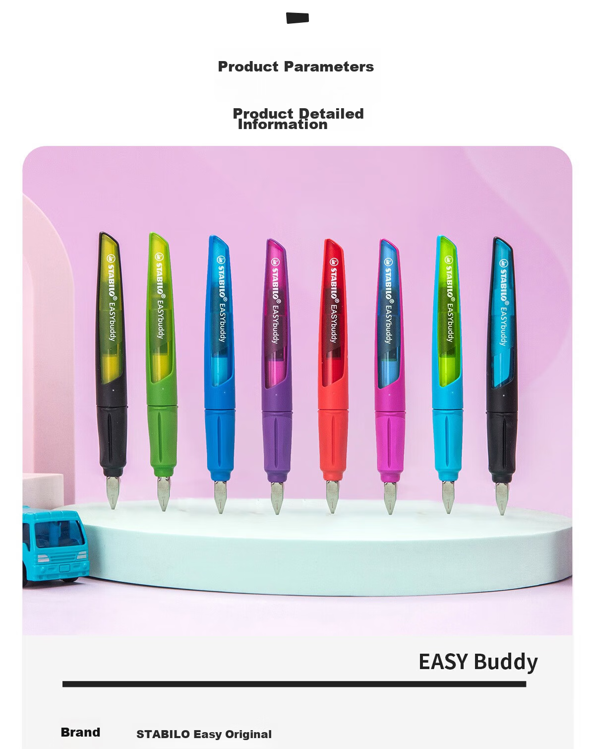 Немецкая импортная подарочная ручка STABILO EASYbuddy с перьевым пером EF, глубокий и светло-синий подарочный набор для студентов, детей и офиса