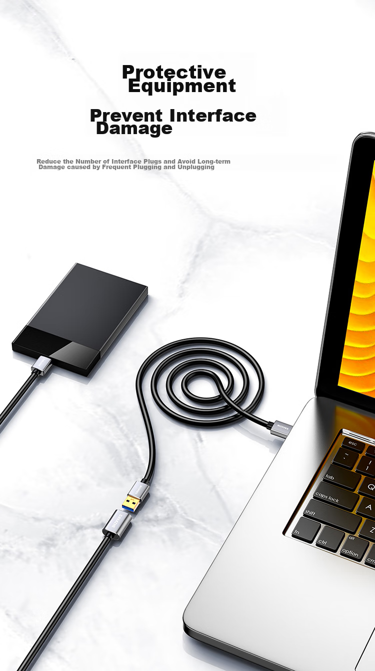 Кабель-удлинитель SAMZHE USB 3.0 AM/AF, 3 метра, алюминиевый сплав, черный
