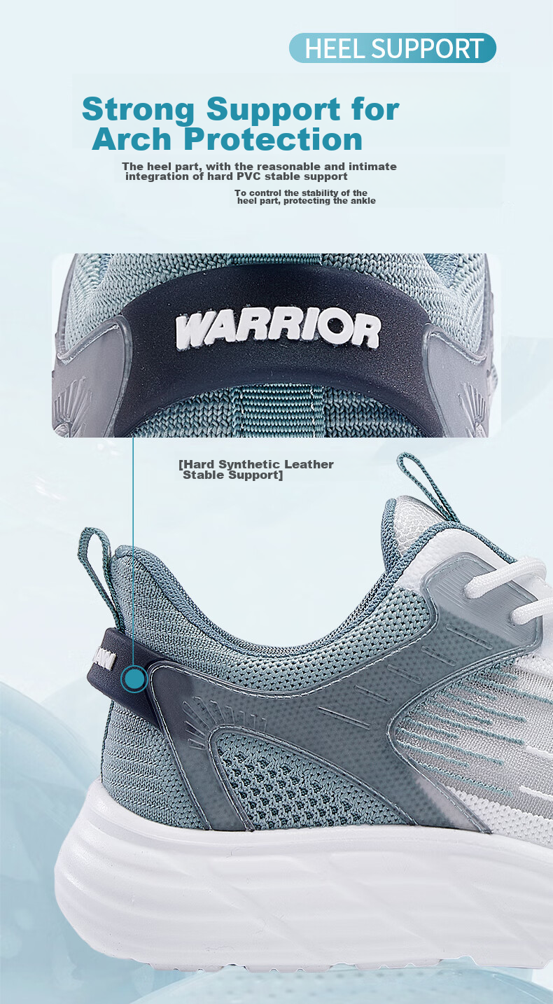 Warrior Кроссовки мужские для бега, дышащие, спортивные, летние, из сетки, черные с серым, размер 41