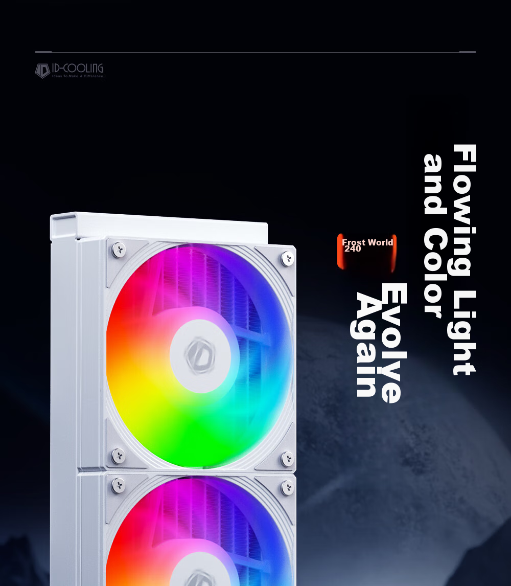Компьютерный кулер ID-COOLING Frost Kingdom 240 ARGB White, жидкостное охлаждение, для процессора, белый