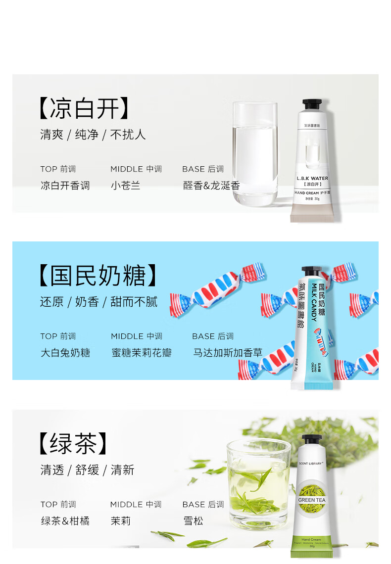 氣味圖書館（SCENT LIBRARY） 护手霜30g 香氛型保湿滋润 舒缓干燥手膜 节日生日礼物送女友 栀子花开呀开