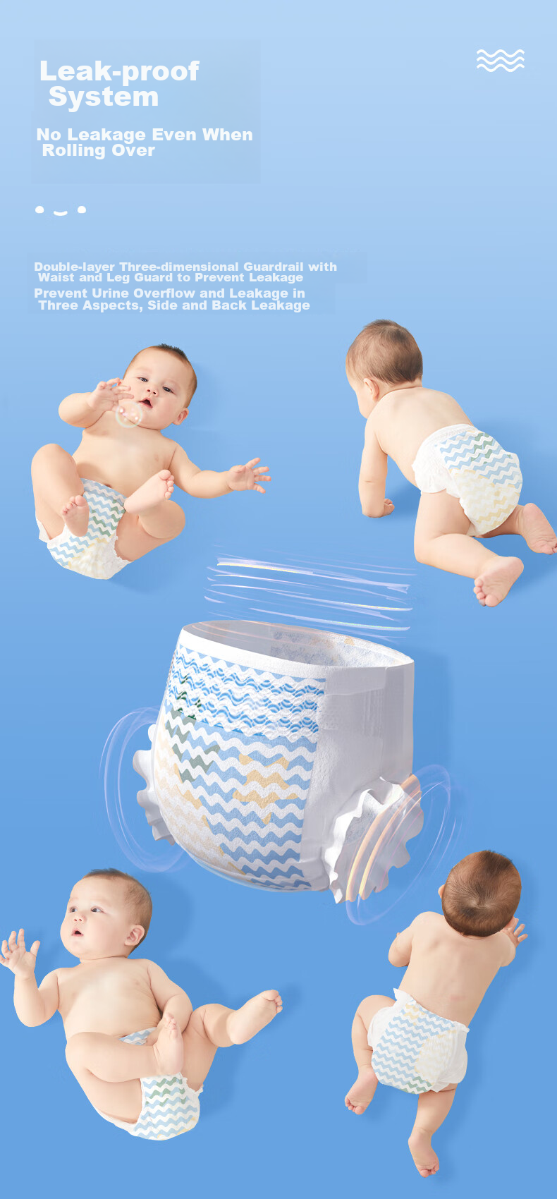 Подгузники BOBDOG Small Wave, размер XL, 132 шт.