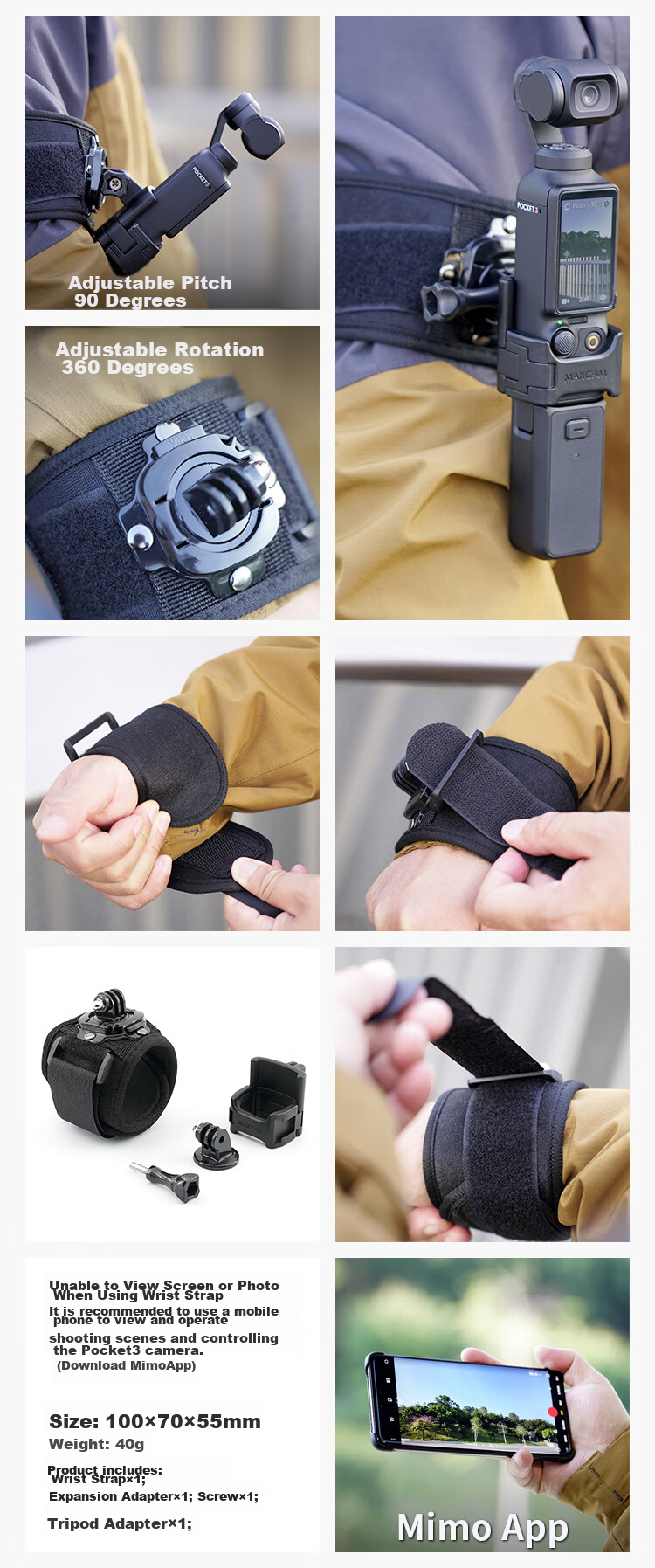 MAXCAM, портативный селфи-штатив для DJI Osmo Pocket 3, настольная подставка для видеоблогов, аксессуар