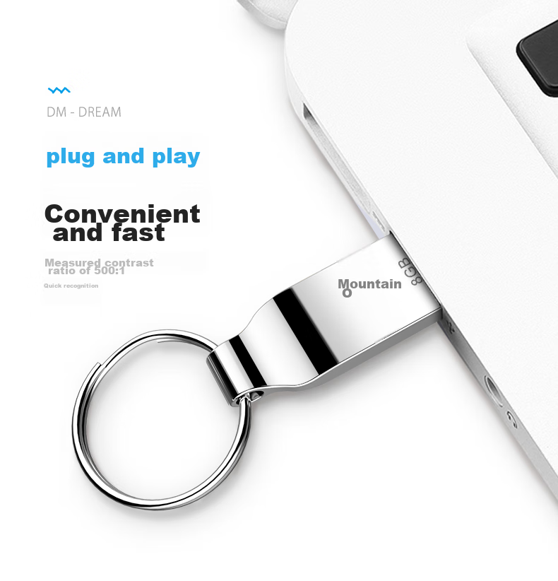 USB-накопитель DM PD076 Xiaofengling, 8 ГБ, USB 2.0, металлический, водонепроницаемый и ударопрочный, серебристый