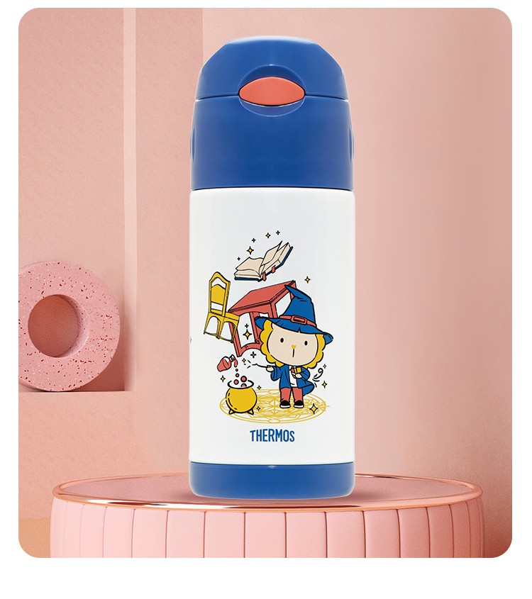 Термокружка THERMOS FFI Red, 360 мл, с трубочкой, из нержавеющей стали 304, для детей и взрослых
