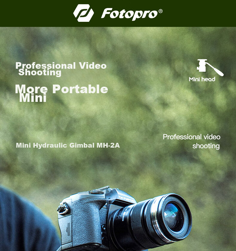 Штатив Fotopro MH-2A, мини-гидравлический, портативный, металлический, для видеосъемки, оранжевый