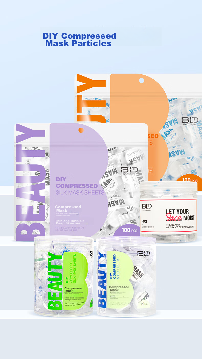 Бумажные маски для лица Beautyblend, 100 шт., для влажного и сухого применения, одноразовые, тенсель