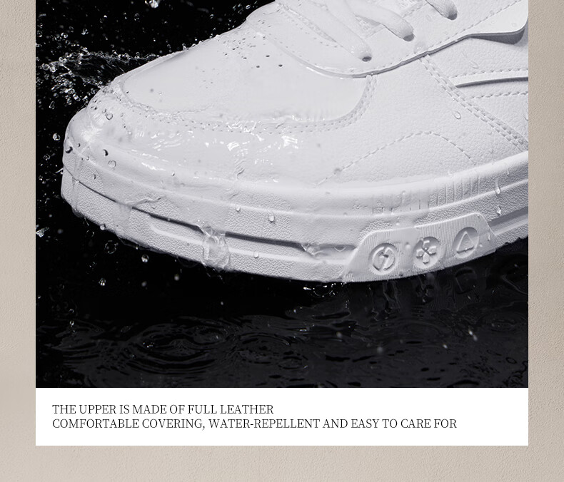 Мужские кроссовки 361° Classic Sneakers, натуральная кожа, весна-лето 2025, размер 42, белый/черный