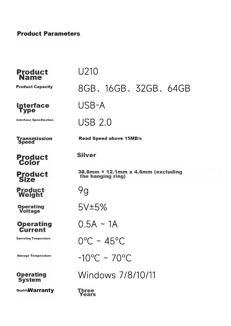 USB-накопитель Aigo U210, 64 ГБ, USB 2.0, металлический корпус, водонепроницаемый, серебристый