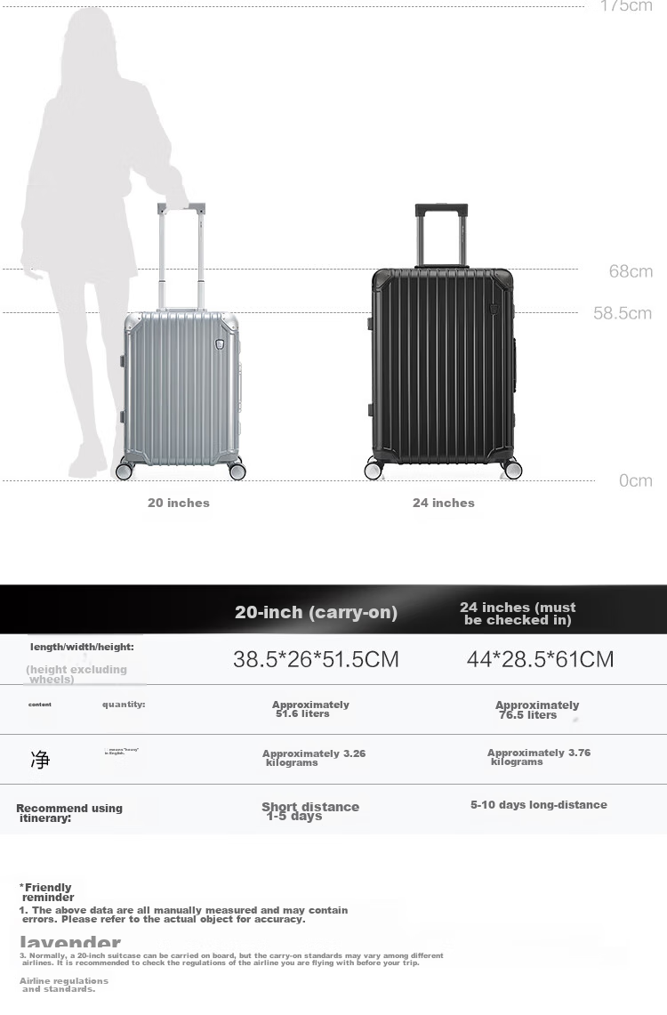 Чемодан OIWAS Armor Suitcase, 20-дюймовый мужской чемодан на колесиках, дорожный чемодан ручной клади, чемодан с алюминиевой рамой, женский чемодан с кодовым замком, серебристый