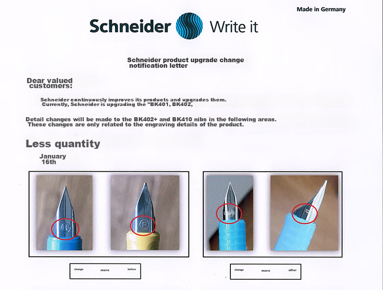Перьевая ручка Schneider BK402, студенческая, для письма и офиса, F-перо, красная