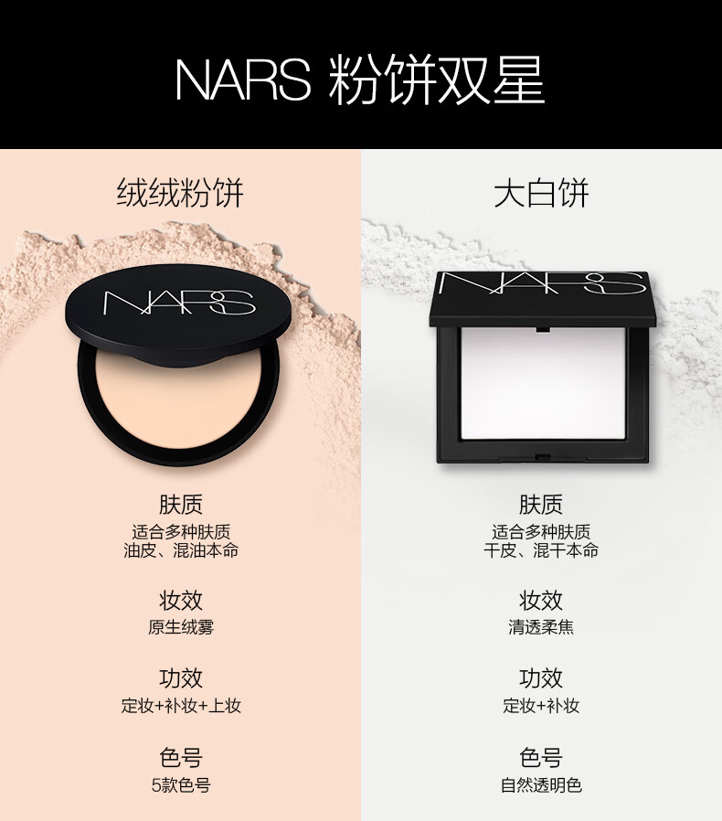 NARS定妆大白饼 细腻持妆不卡粉不飞粉 全明星套装情人节礼物送女友