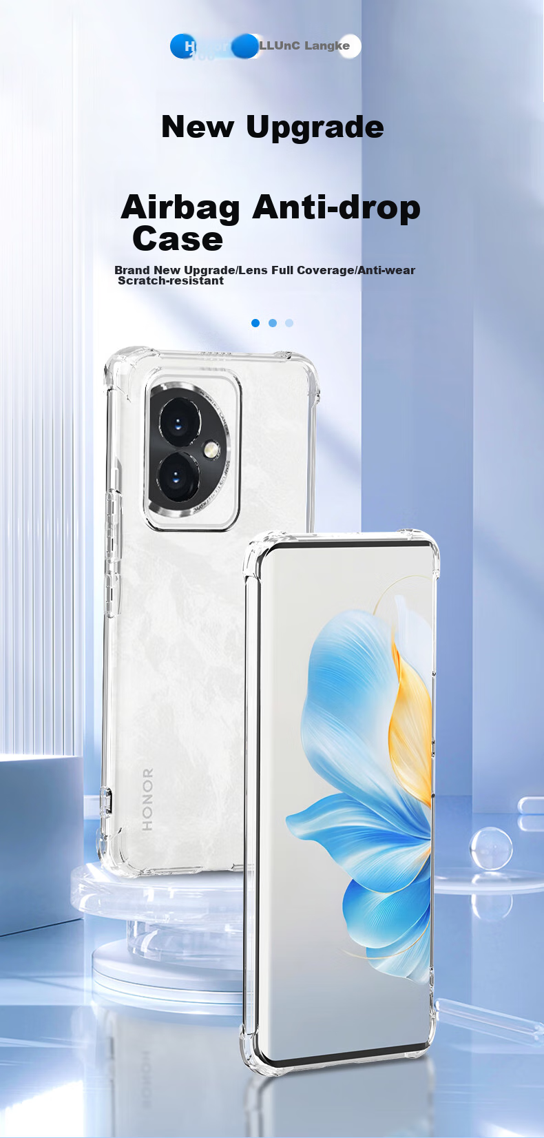 Чехол для телефона LLUNC для Honor 100, защита всех линз, противоударные уголки с воздушной подушкой, ультратонкий прозрачный мягкий чехол из ТПУ, простой модный дизайн для мужчин и женщин