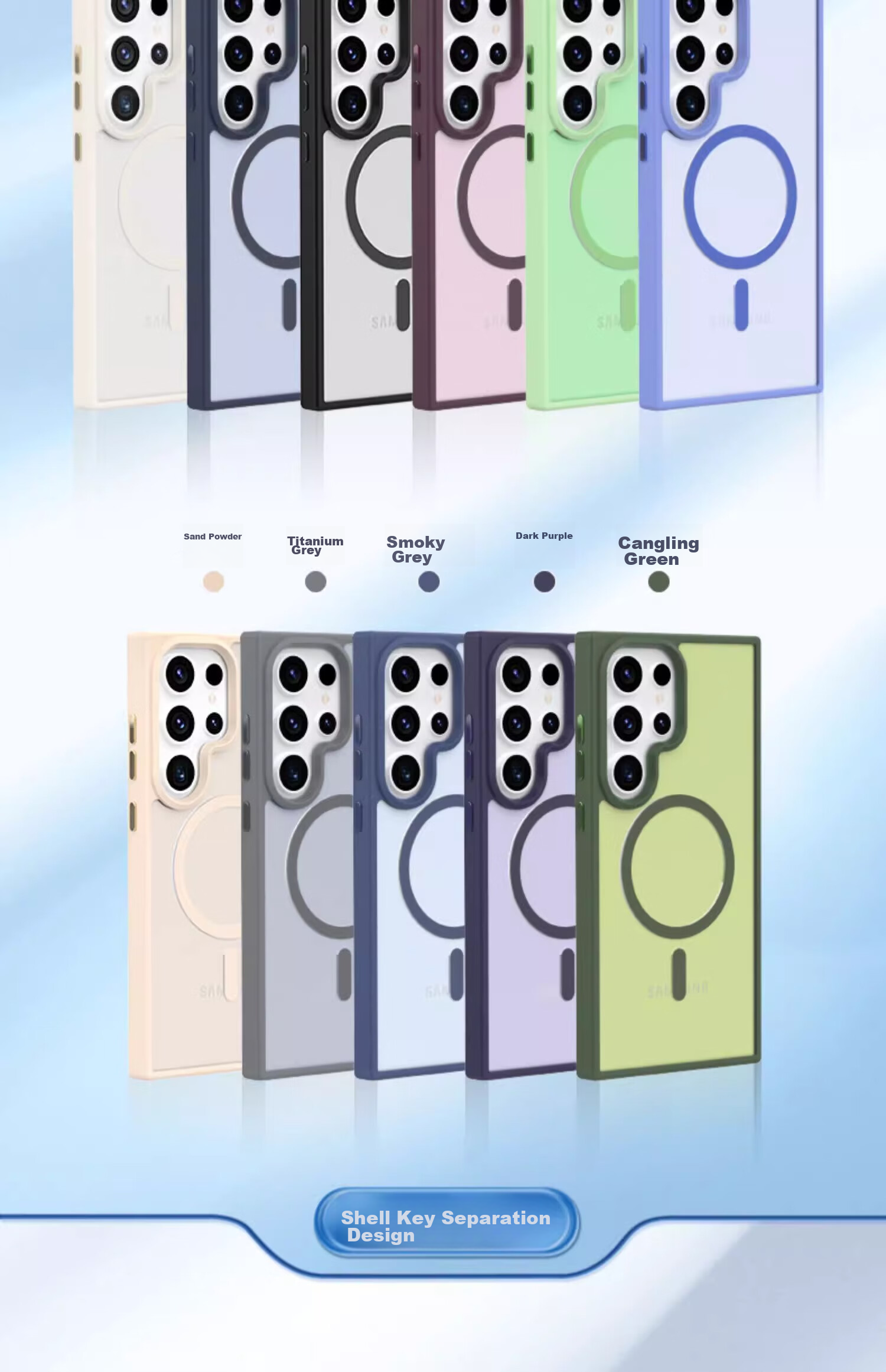Чехол-накладка ZHIWEISHI для Samsung S24+, MagSafe, черный, матовый
