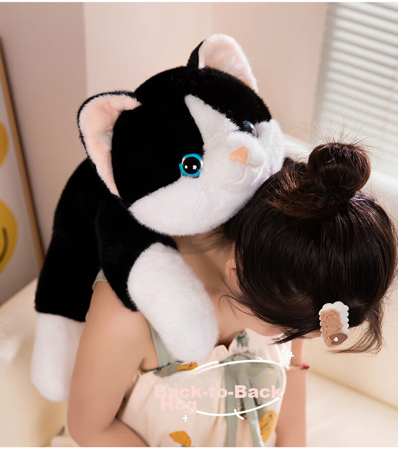 Мягкая игрушка WELTSTON "Кот", подушка, подарок на день рождения для девочек, реалистичный синий кот, 30 см