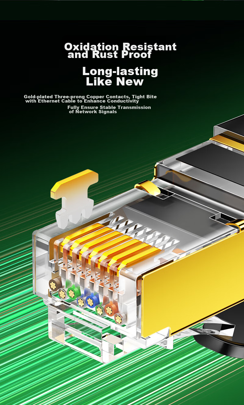 Кабель SAMZHE Cat7 10 Gigabit, экранированный, 1 метр, зеленый, GR7010G