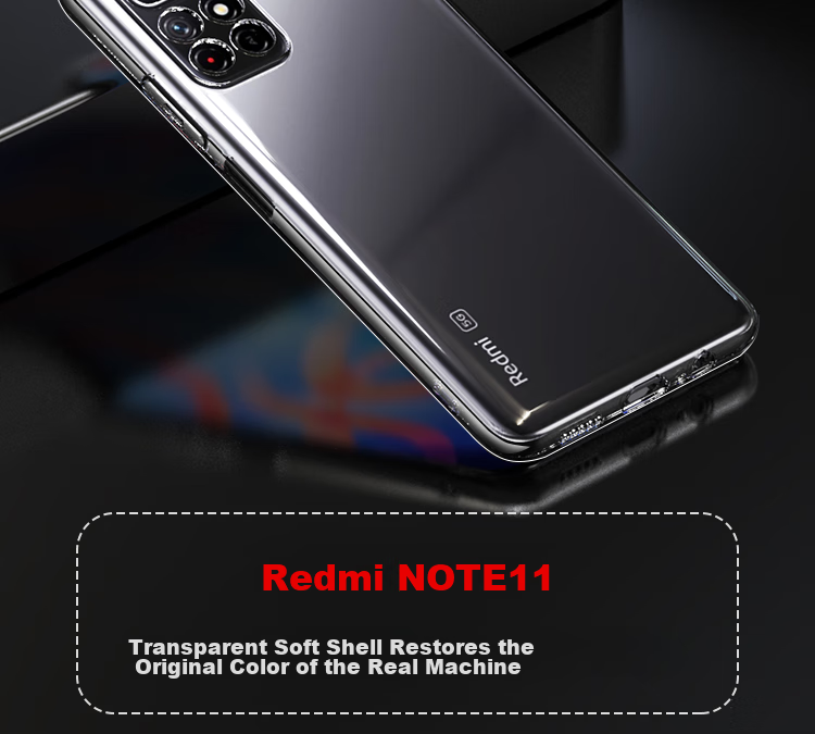 Чехол ESCAPE для Xiaomi Redmi Note 11 5G, прозрачный, силиконовый, противоударный