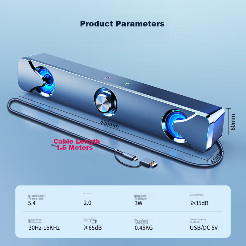 Компьютерные колонки SADA V-111, мультимедийная Bluetooth-акустика, проводные с микрофоном и наушниками, для домашнего использования, с длинным сабвуфером, USB/TPC, компактные