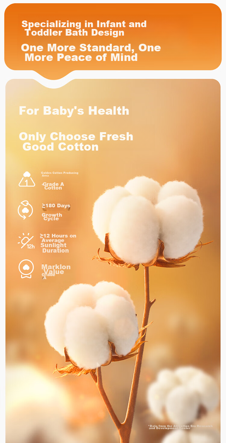 Детское банное полотенце PurCotton, чистое хлопок, мягкое, впитывающее, плотное, для детей