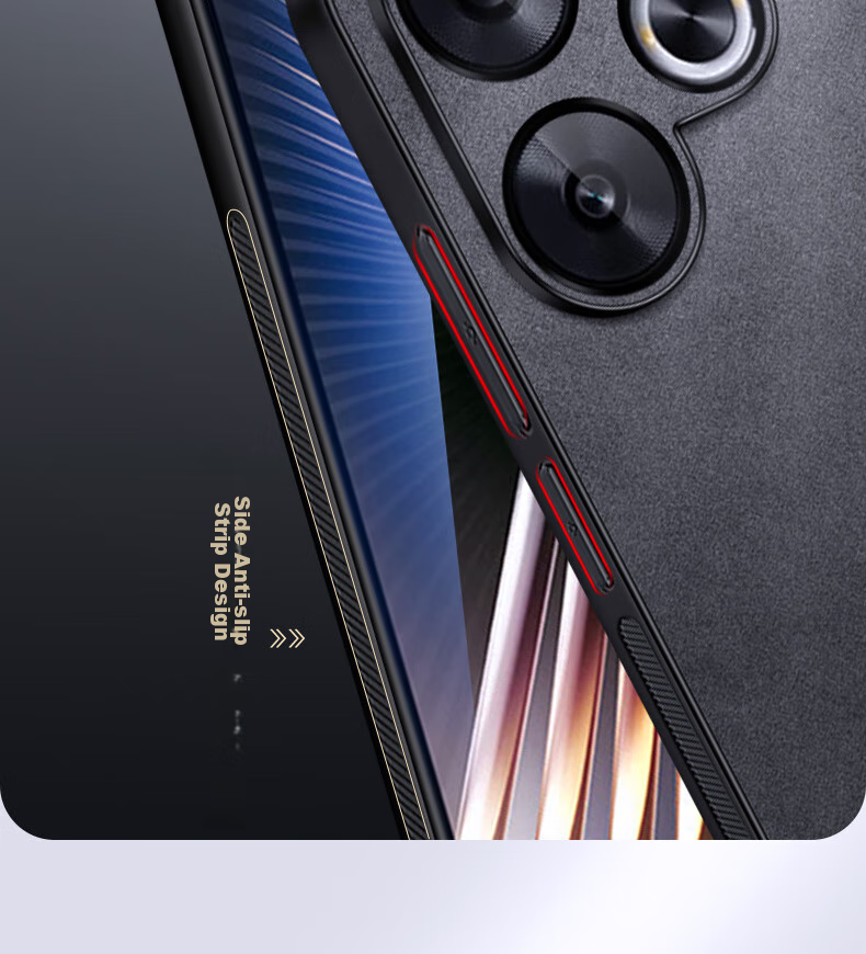 Чехол для Xiaomi Redmi Turbo 3, защитный, из силикона и искусственной кожи, черный, от бренда Shangsu