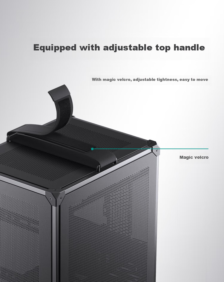 Корпус JONSBO C6 Handle Version Black MATX, черный, M-ATX, Mini-ITX, ATX блок питания, до 75 мм кулер, до 255 мм видеокарта