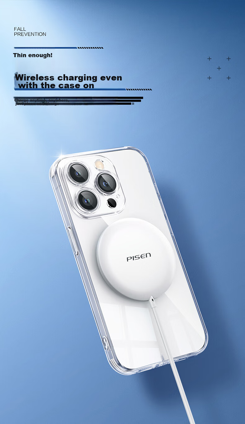 Чехол PISEN для iPhone 15 Pro Max, прозрачный, противоударный, ультратонкий, пылезащитный, антистатический, артикул 100066399699