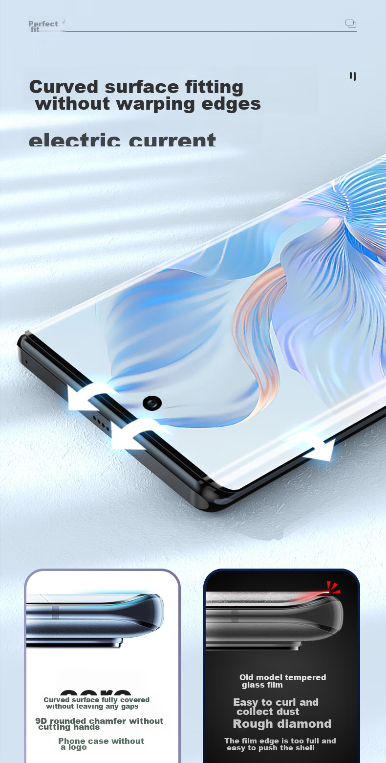 Защитное стекло для экрана LLUNC для Honor 80, полное покрытие, ультратонкое изогнутое стекло, высокая четкость, защита от отпечатков пальцев