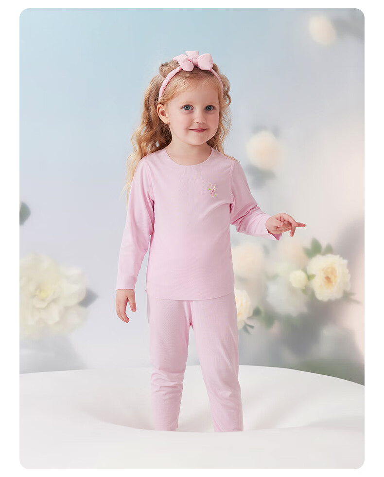 Комплект детской одежды Babycare Camellia, весна-осень, модал, тонкая пижама, домашний костюм, цвет "Садовый розовый", размер 110