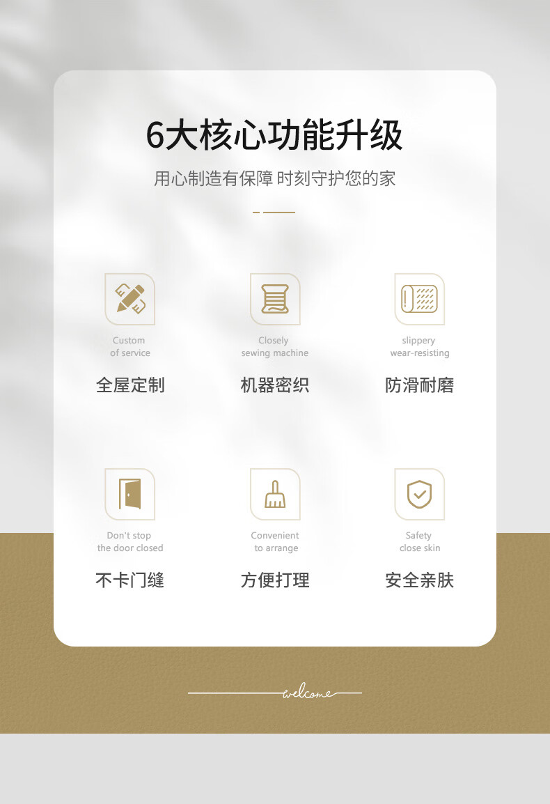 Придверный коврик Qiqi Home, резиновый, ПВХ, моющийся, нескользящий, для гостиной, кожаная подстилка, 60x90 см, серый