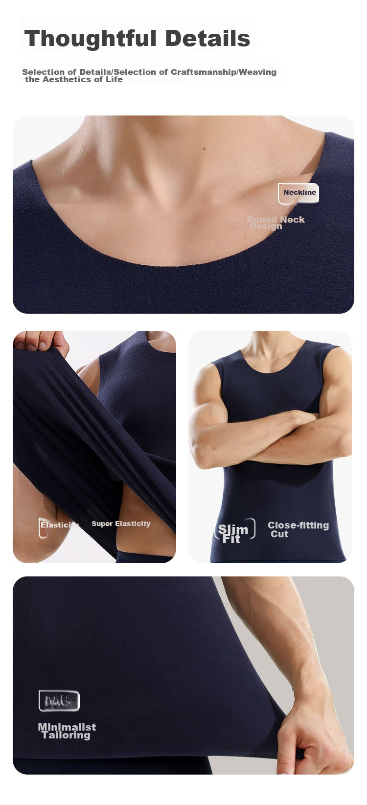 Мужская термофутболка MiiOW Polyester Modal Nylon Thermal Vest, мужское бесшовное нижнее белье с флисом, без рукавов, осень-зима