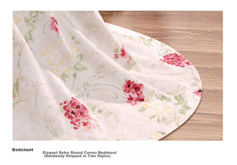 Комплект постельного белья FUANNA Home Textiles, 100% хлопок, 4 предмета, стиль "Пастораль", размер "1.5-метр", цветочный принт, розовый