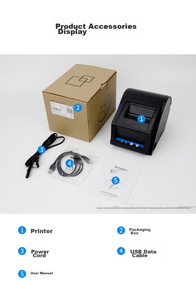 Термопринтер этикеток Gprinter GP-3120TUD, для печати наклеек, чеков, штрих-кодов, одежды, продуктов, 80 мм